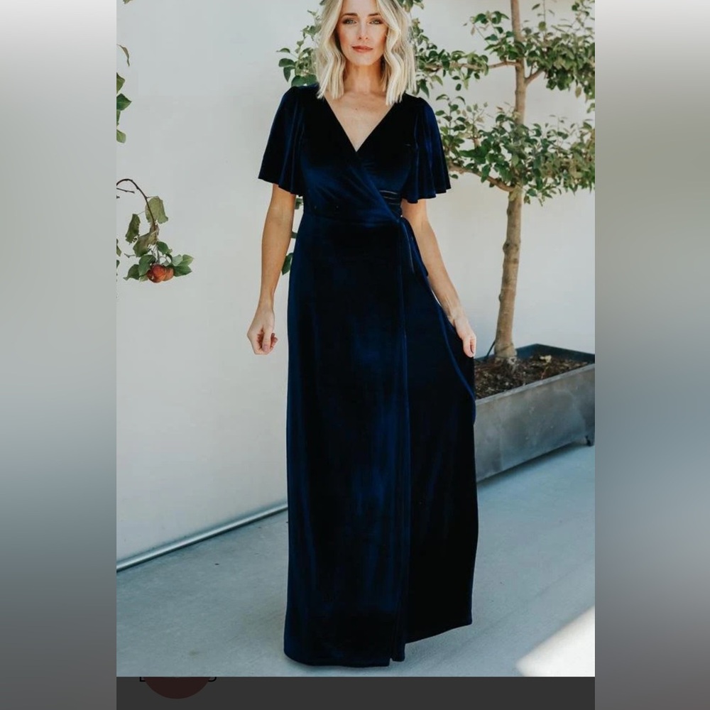 Sparkly Navy Blue Velvet Dress